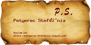 Petyerec Stefánia névjegykártya